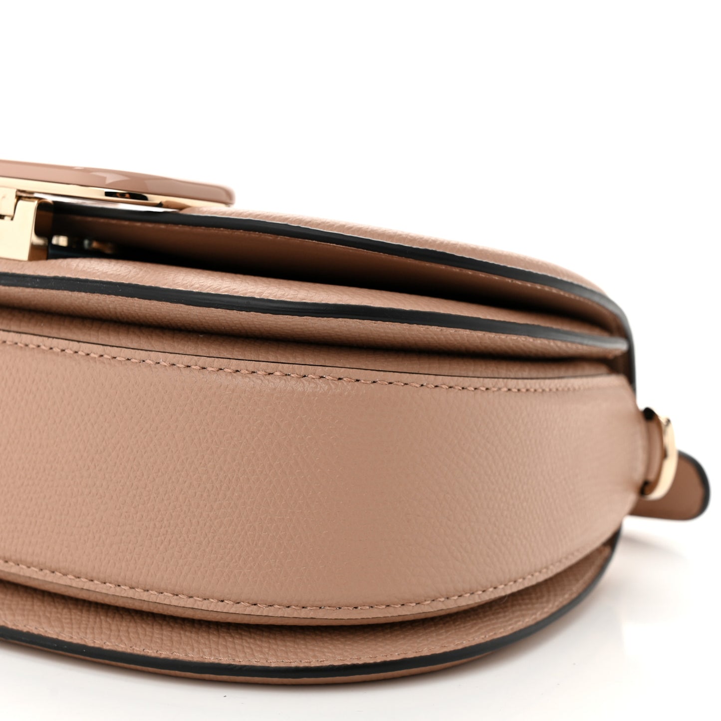 Grainy Calfskin VSling Saddle Bag Rose Cannelle
