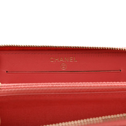Chanel Caviar Quilted Medium Zip Around Wallet Pink 7 of 11