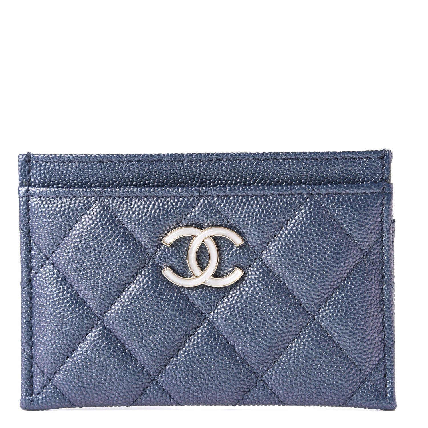 Chanel Iridescent Caviar Quilted Card Holder Dark Blue 1 of 9
