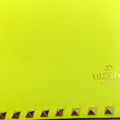 Valentino Garavani Nappa Rockstud Wristlet Clutch Yellow Fluo 10 of 11