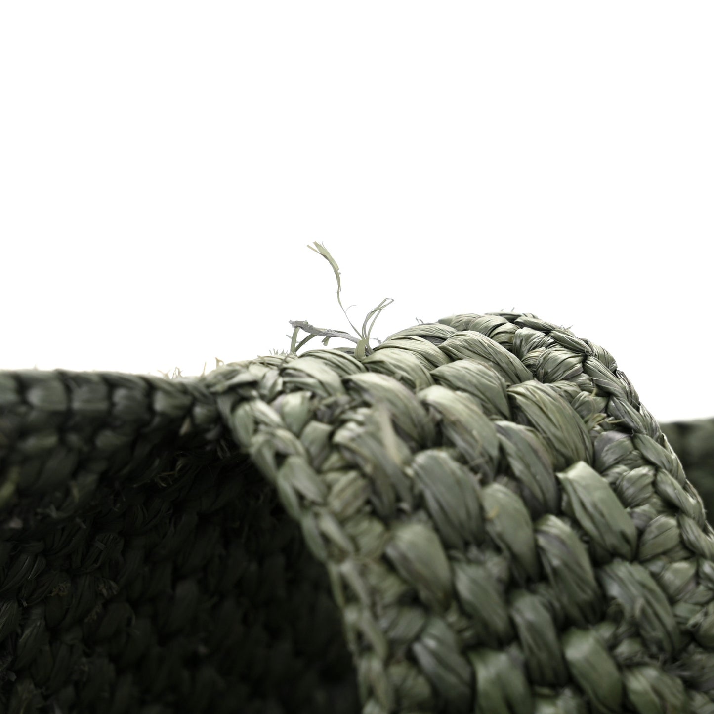 X SUNA FUJITA Raffia Small Font Tote Bottle Green