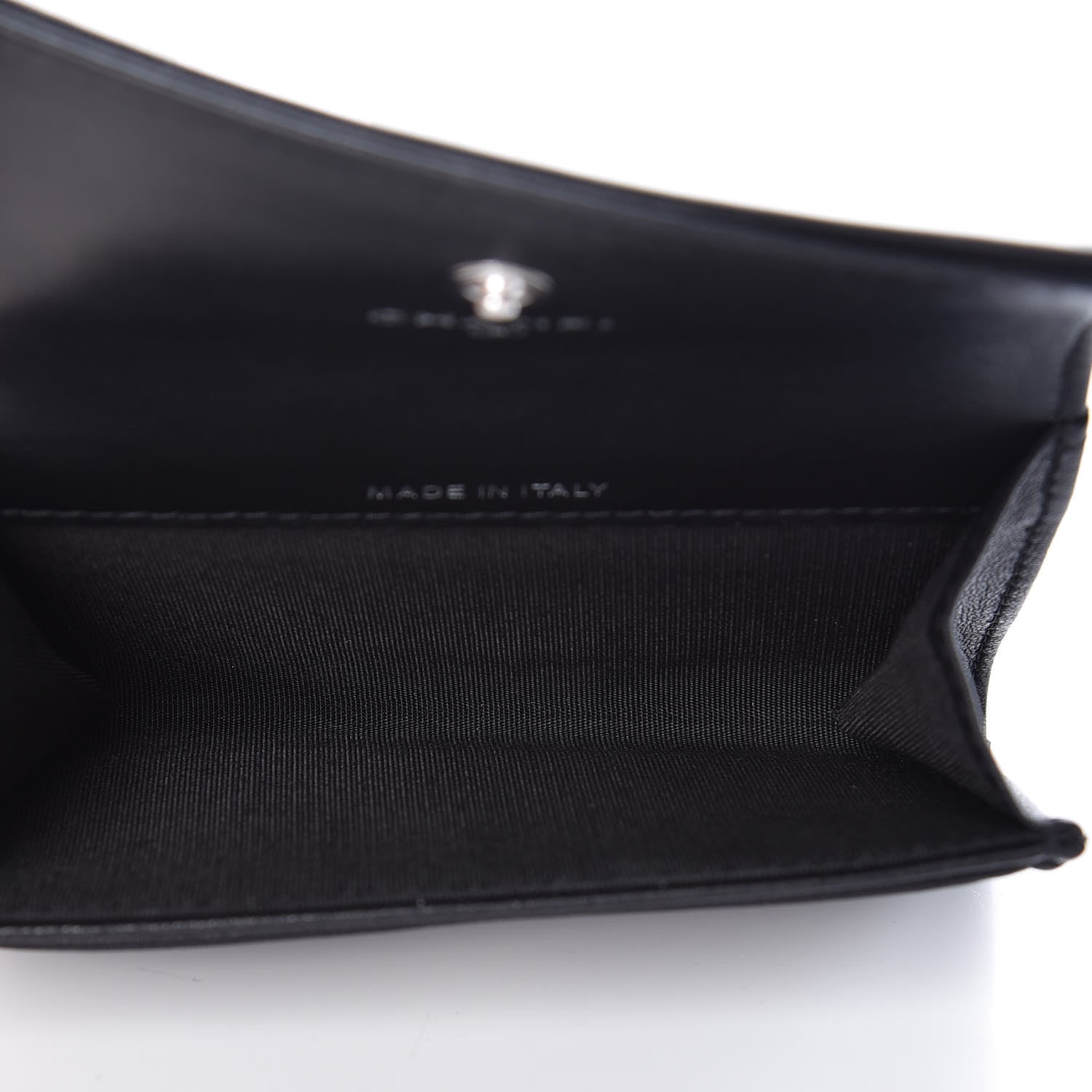 Chanel Goatskin Camellia Embossed Flap Card Holder Black 5 of 8