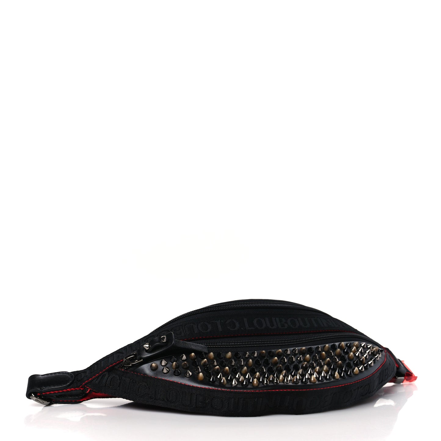Calfskin Pyramid Embossed Parisnyc Belt Bag Black