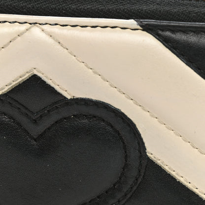 Gucci Calfskin Matelasse GG Marmont Zip Around Wallet Black White 8 of 10