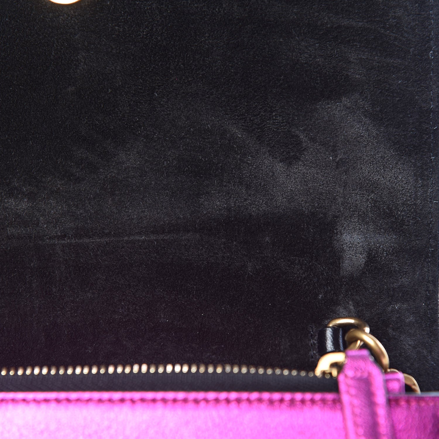 Saint Laurent Metallic Calfskin Classic Monogram Kate Tassel Chain Wallet Fuchsia 11 of 12