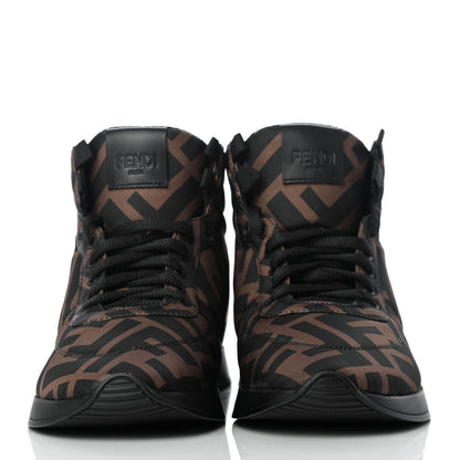 Fendi Nylon FF Reloaded High Top Sneakers 36 Tobacco Black 2 of 9