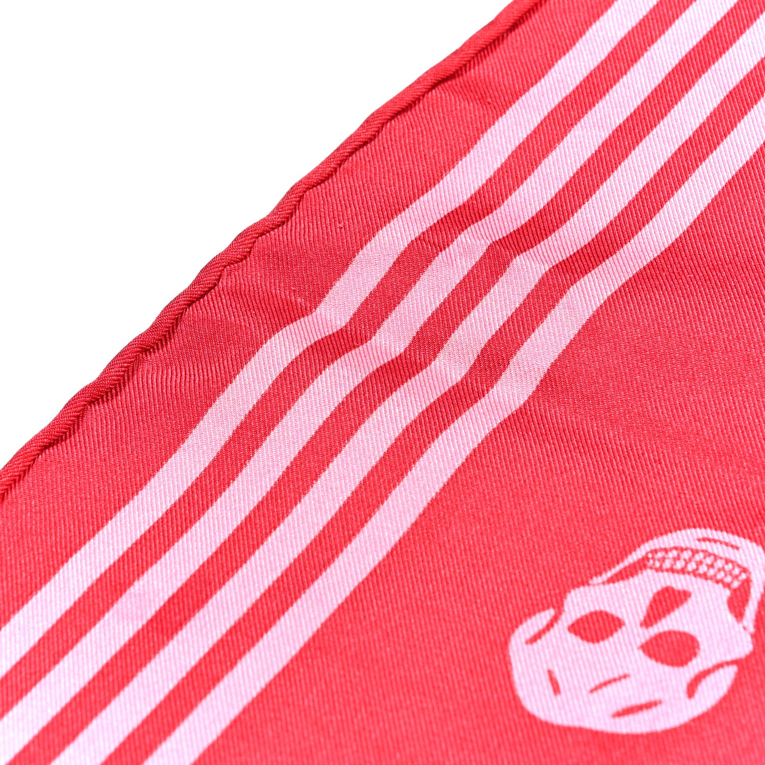 Alexander McQueen Silk Chiffon Skull Scarf Red Pink 5 of 5