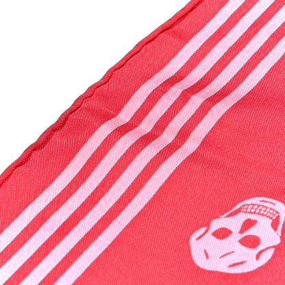 Alexander McQueen Silk Chiffon Skull Scarf Red Pink 5 of 5
