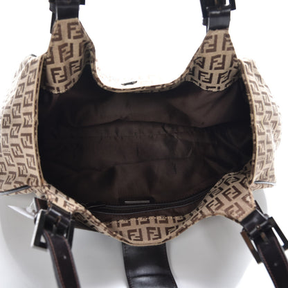 Fendi Zucchino Cuoio Shoulder Bag Mogano Panna Testa di Moro 5 of 11
