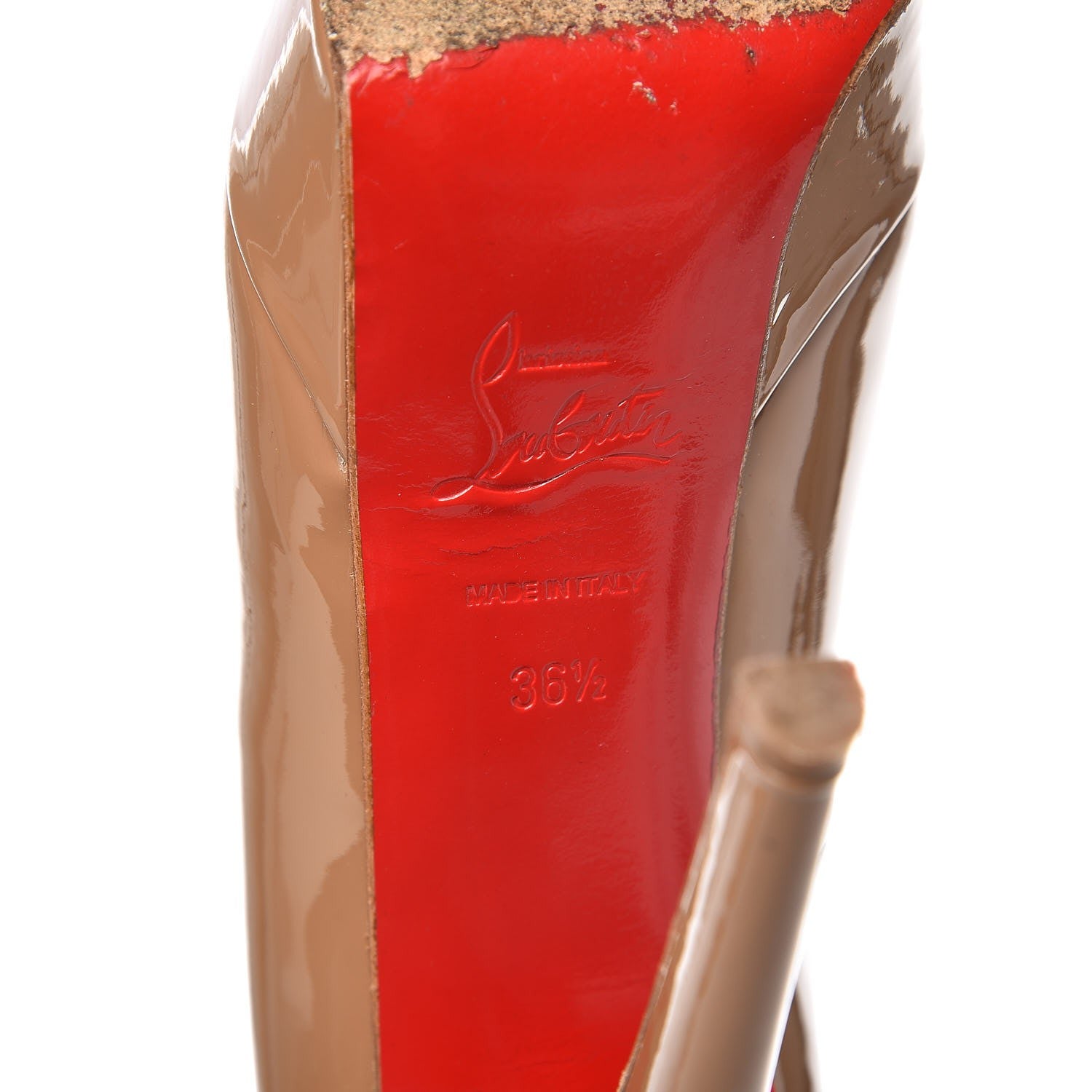 Christian Louboutin Patent Bianca 140 Pumps 36.5 Camel 9 of 15