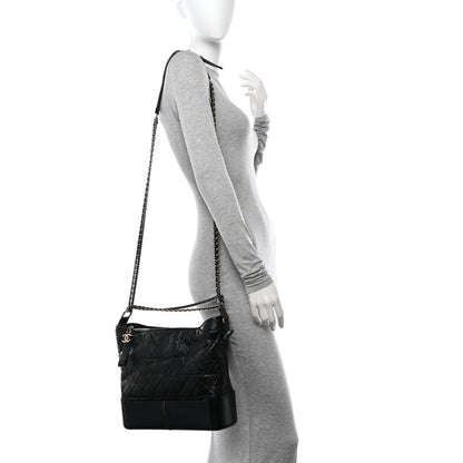 Chanel Aged Calfskin Quilted Large Gabrielle Hobo Black 2 of 13