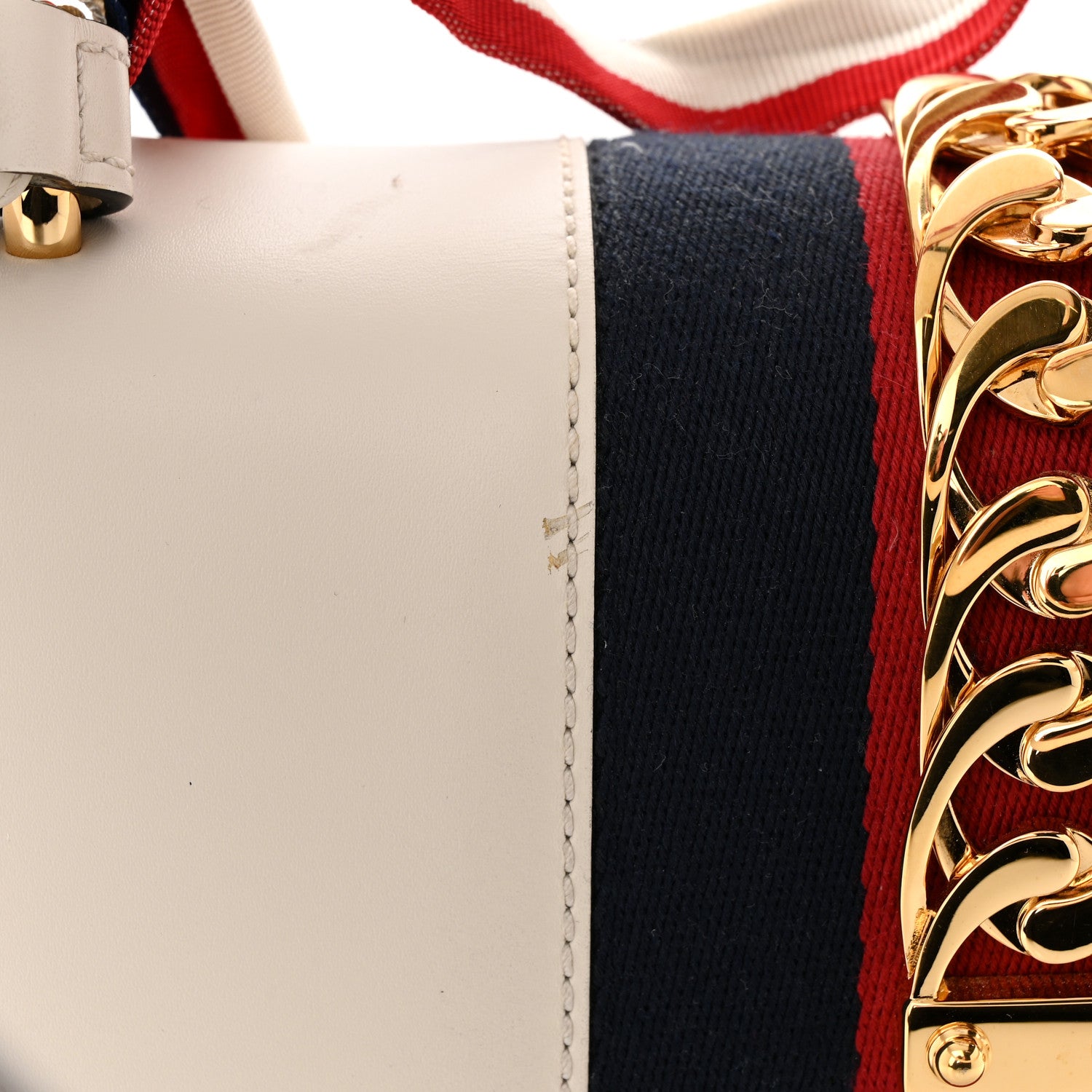 Gucci Calfskin Small Sylvie Shoulder Bag Off White 12 of 13