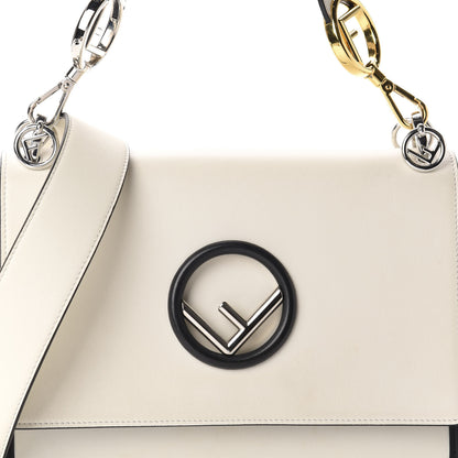 Fendi Vitello Century Alcantara F is Fendi Bi-Color Kan I Shoulder Bag White Black 12 of 12