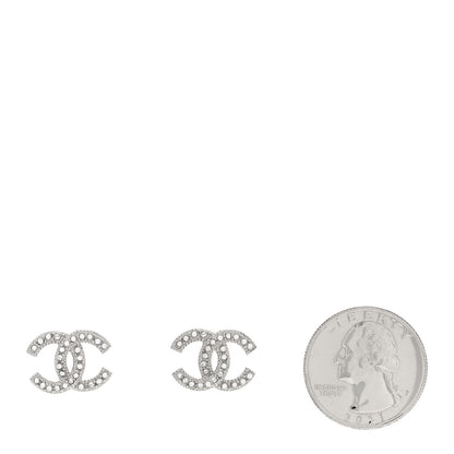 Chanel Crystal CC Coco Flapper Earrings Silver 2 of 5
