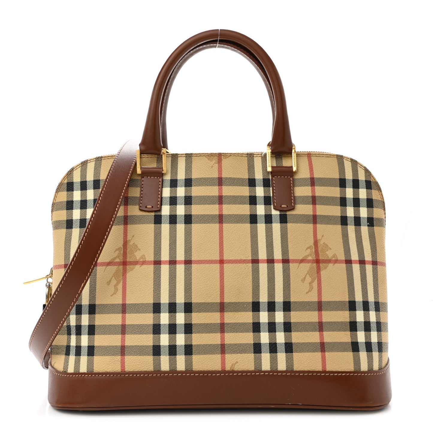 Haymarket Check Top Handle Crossbody Brown