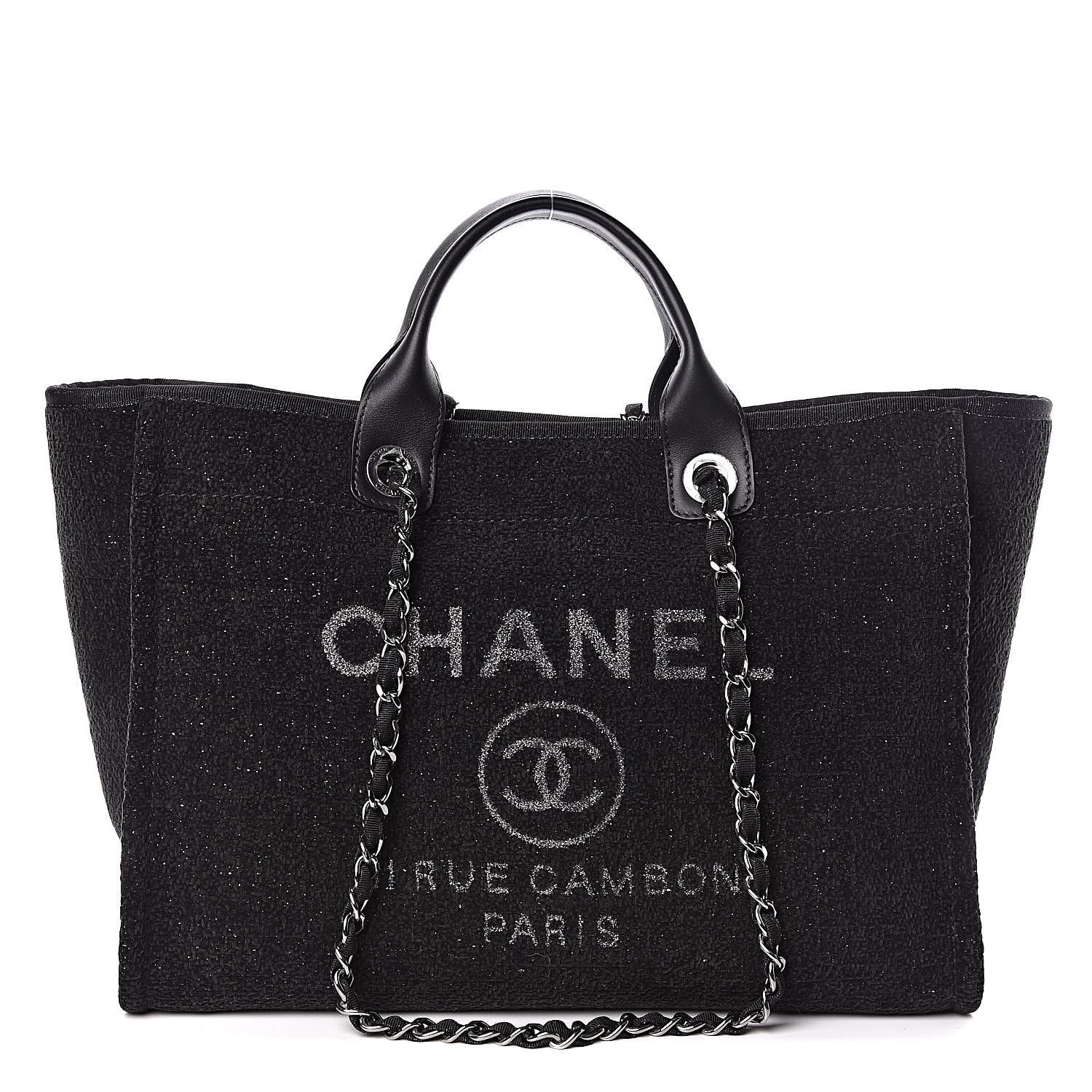 Chanel Lurex Boucle Medium Deauville Tote Black 1 of 10