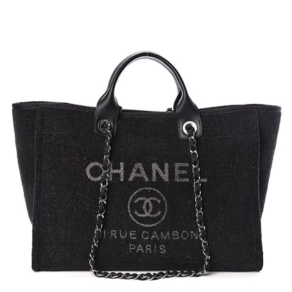 Chanel Lurex Boucle Medium Deauville Tote Black 1 of 10