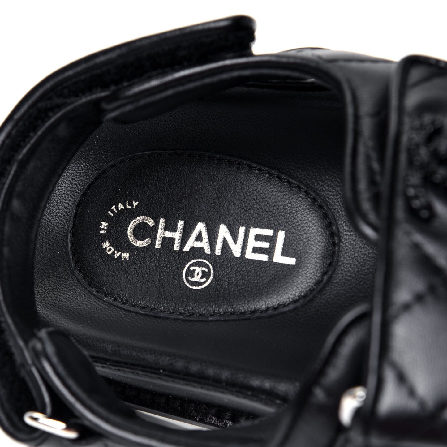 Lambskin Velcro Dad Sandals 36 Black