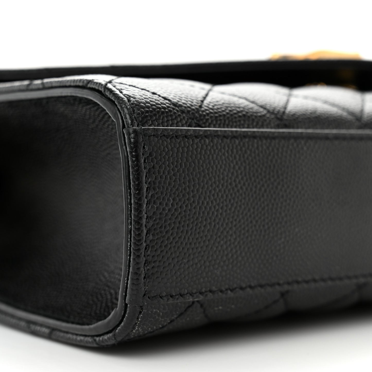 Grain De Poudre Textured Mixed Matelasse Triquilt Medium Monogram Satchel Black