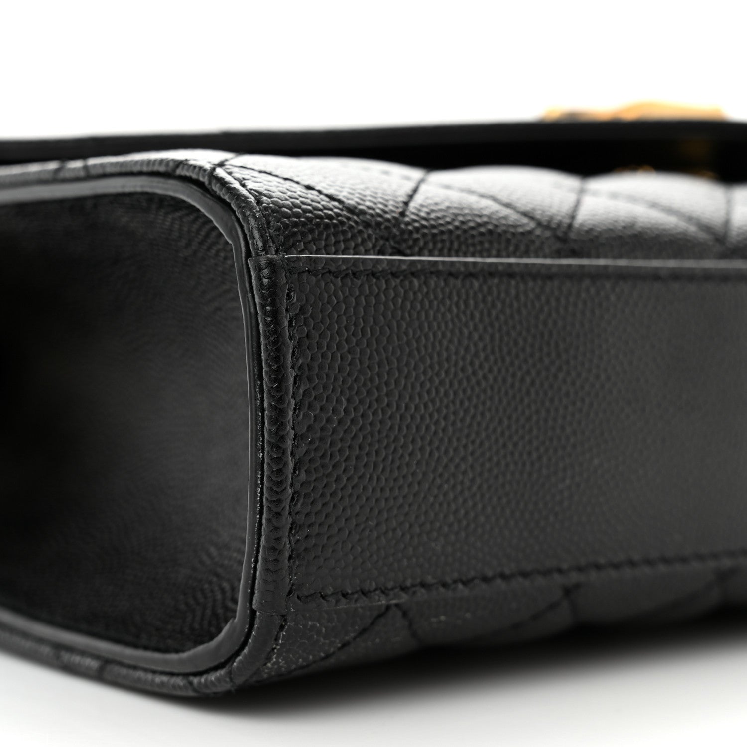 Saint Laurent Grain De Poudre Textured Mixed Matelasse Triquilt Medium Monogram Satchel Black 8 of 12
