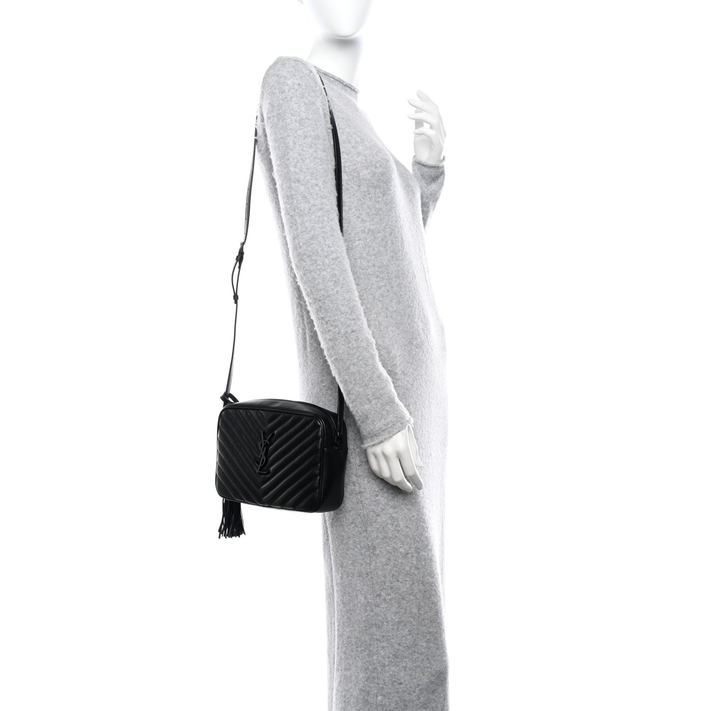Calfskin Matelasse Monogram Monochrome Lou Camera Bag Black