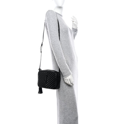 Saint Laurent Calfskin Matelasse Monogram Monochrome Lou Camera Bag Black 2 of 11