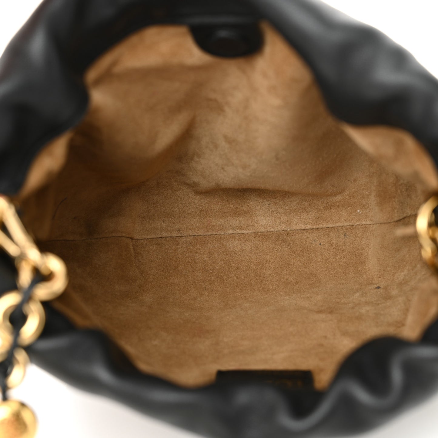 Mellow Nappa Donut Chain Mini Flamenco Knot Clutch Black