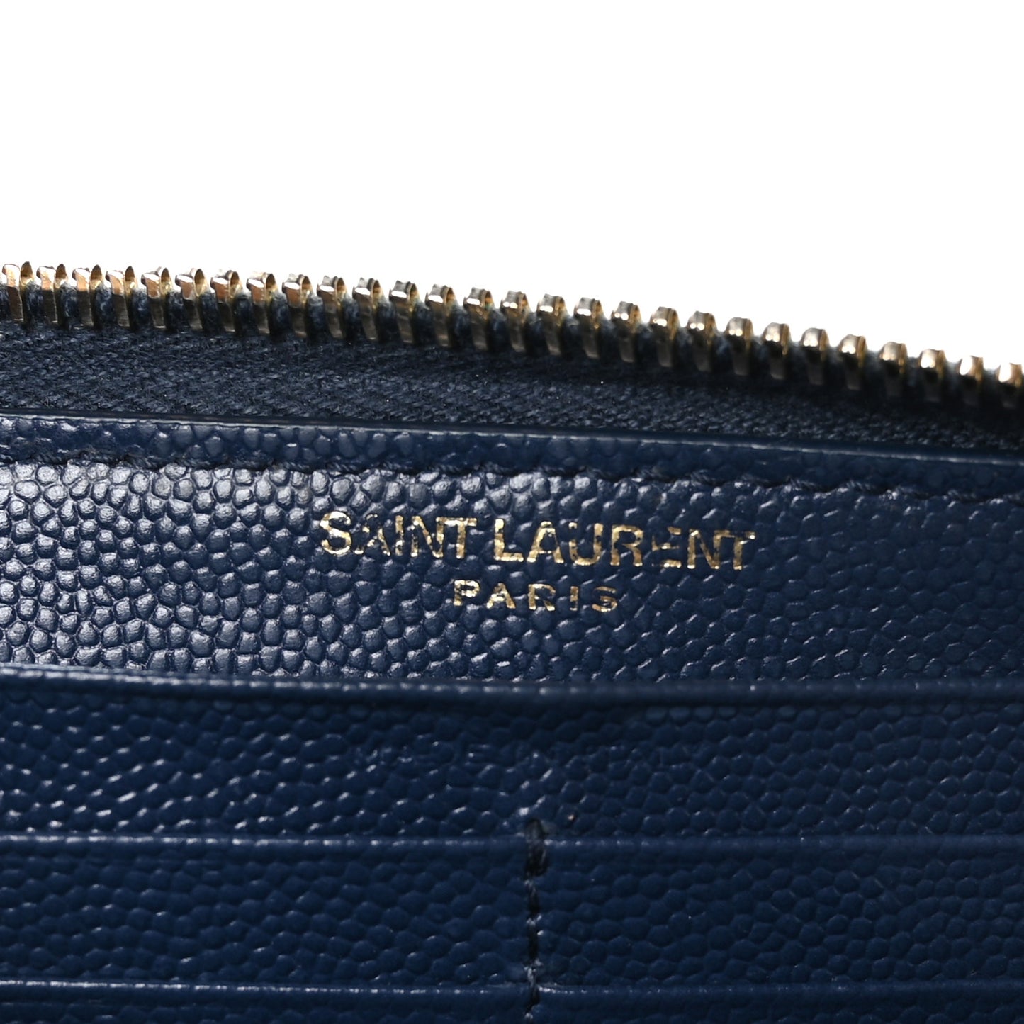 Grain De Poudre Matelasse Chevron Monogram Zip Around Wallet Deep Marine