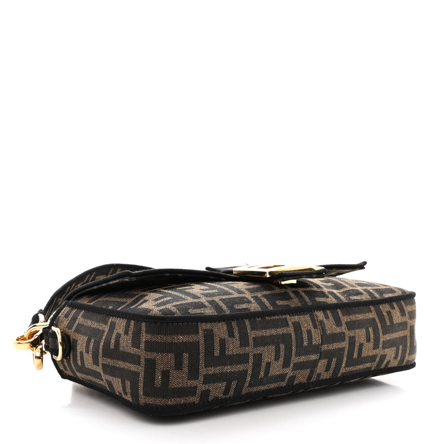 Fendi Fabric Jacquard FF 1974 Medium Baguette Tobacco Moro Black 4 of 11