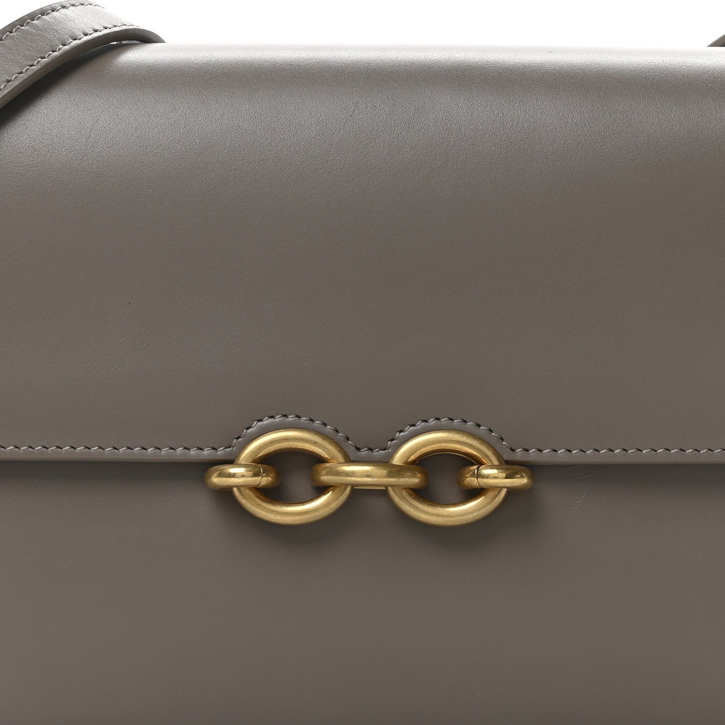 Smooth Calfskin Le Maillon Satchel Greyish Brown