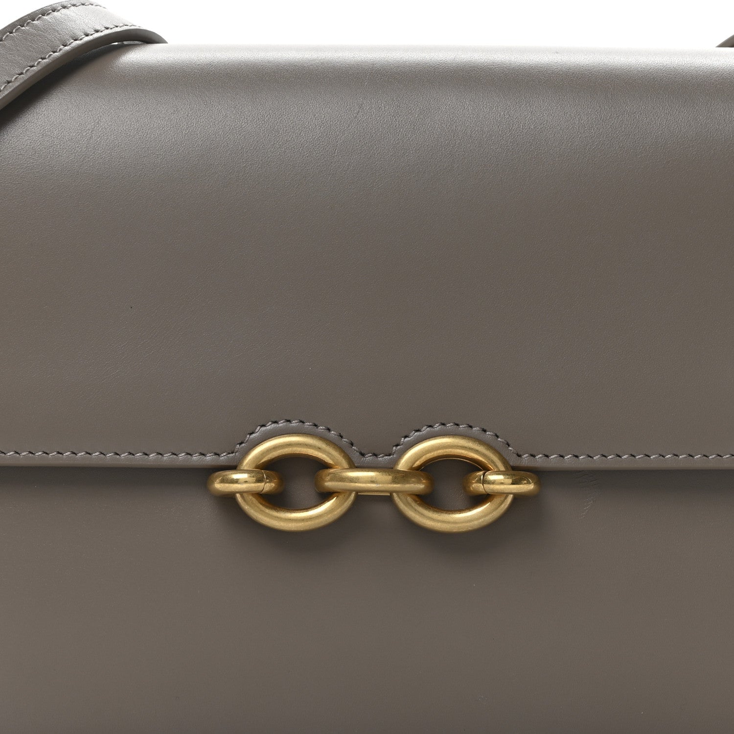 Saint Laurent Smooth Calfskin Le Maillon Satchel Greyish Brown 8 of 10