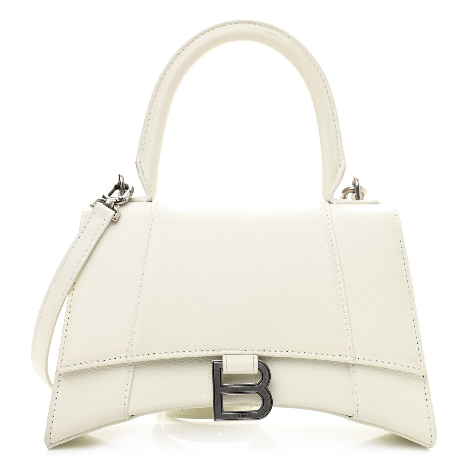 Balenciaga Grained Calfskin Small Hourglass Top Handle Bag White 1 of 11