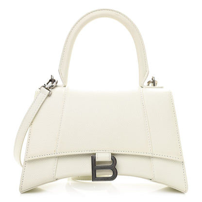 Balenciaga Grained Calfskin Small Hourglass Top Handle Bag White 1 of 11