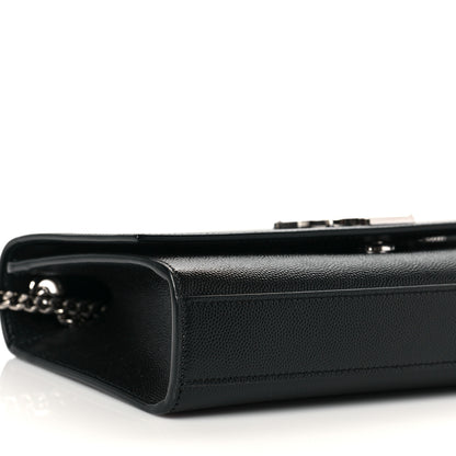 Saint Laurent Grain De Poudre Medium Classic Monogram Kate Satchel Black 7 of 8