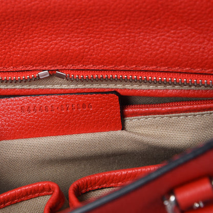 Alexander McQueen Pebbled Calfskin Small Skull Padlock Zip Around Tote Red 7 of 7