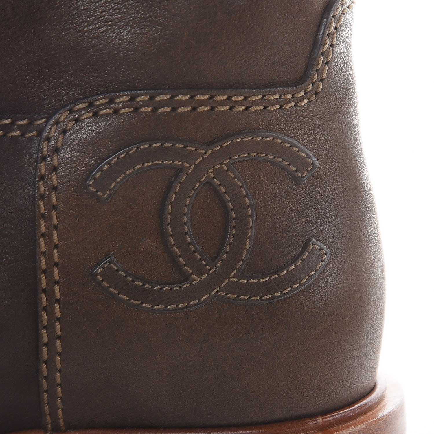 Chanel Calfskin Paris Dallas Boots 36.5 Dark Gold 8 of 11