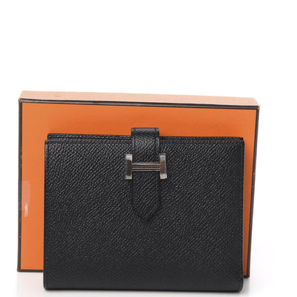 Hermes Epsom Bearn Compact Wallet Black 7 of 7