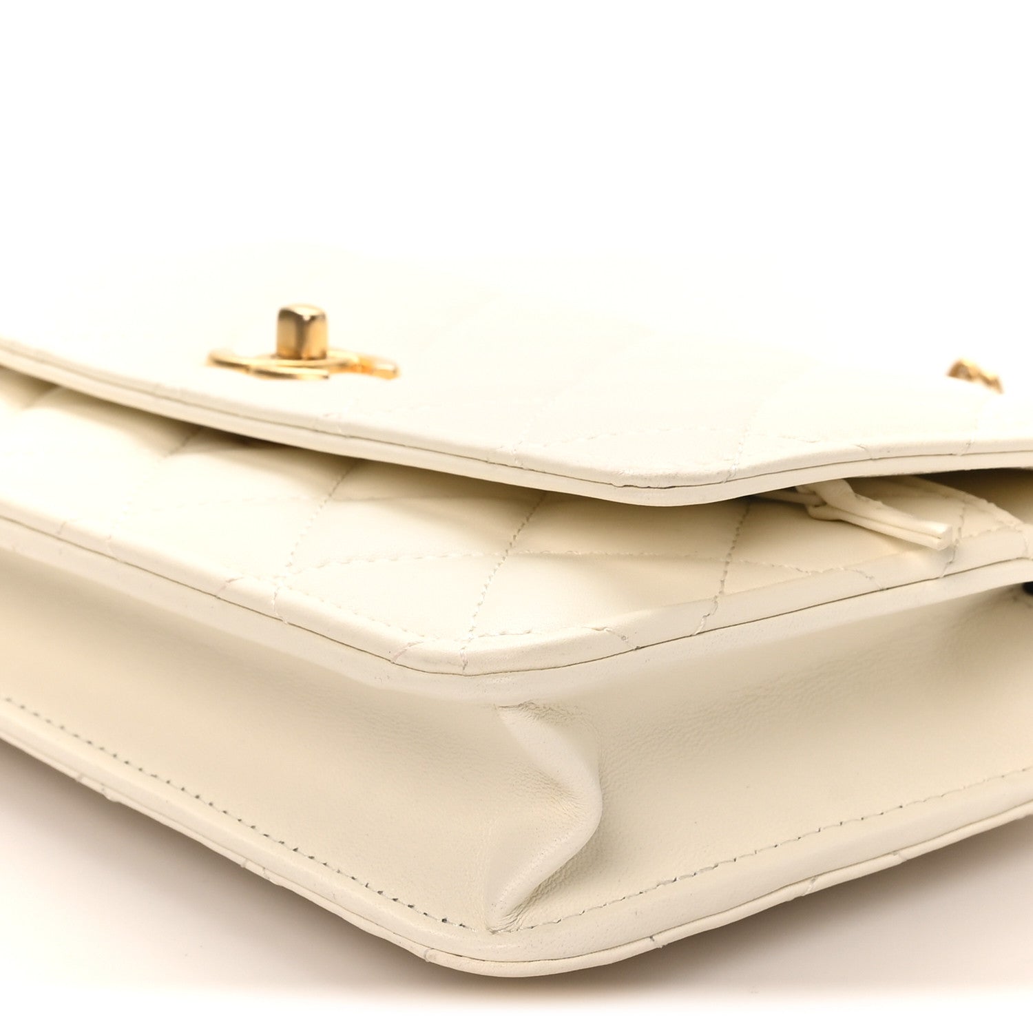 Chanel Lambskin Quilted CC Pearl Crush Wallet on Chain WOC White 11 of 11