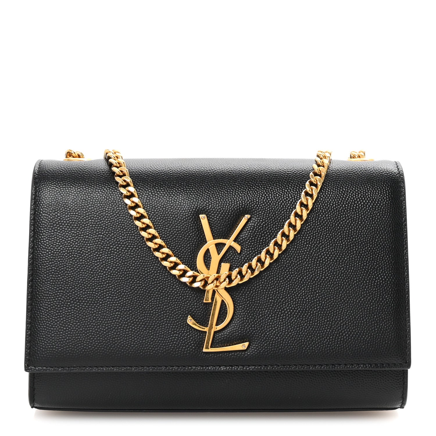 Saint Laurent Grain De Poudre Small Monogram Kate Satchel Black 1 of 9