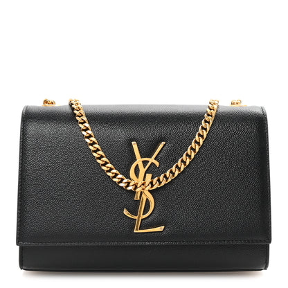 Saint Laurent Grain De Poudre Small Monogram Kate Satchel Black 1 of 9