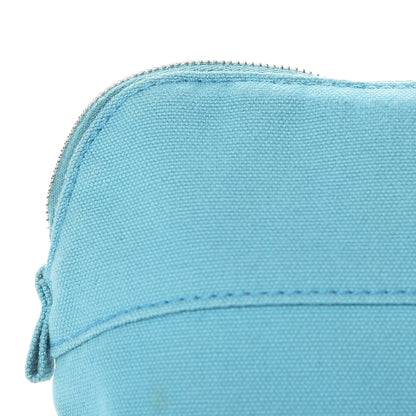 Hermes Cotton Canvas Mini Bolide Travel Cosmetic Pouch Bleu Horizon 12 of 14