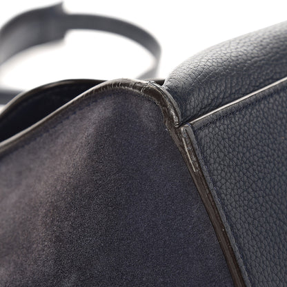 Celine Drummed Calfskin Suede Medium Trapeze Navy 10 of 15
