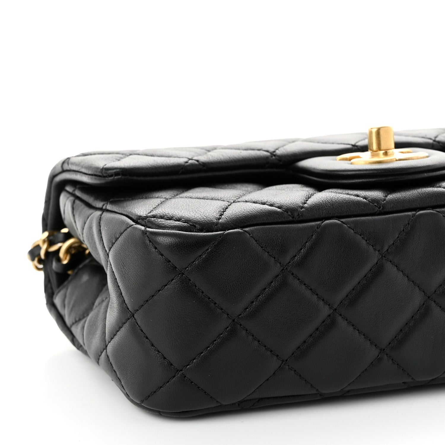 Chanel Lambskin Quilted Mini Rectangular Pearl Crush Flap Black 9 of 11