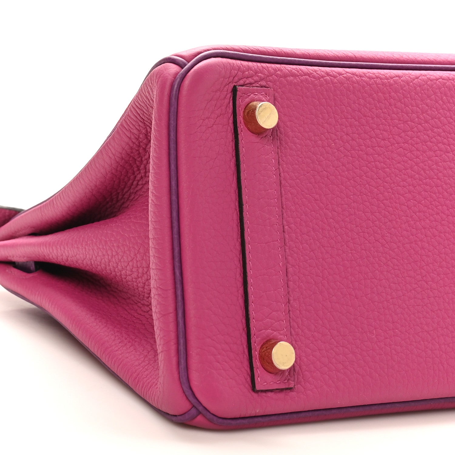 Hermes Togo Horseshoe Birkin 25 Rose Pourpre Cassis 9 of 11