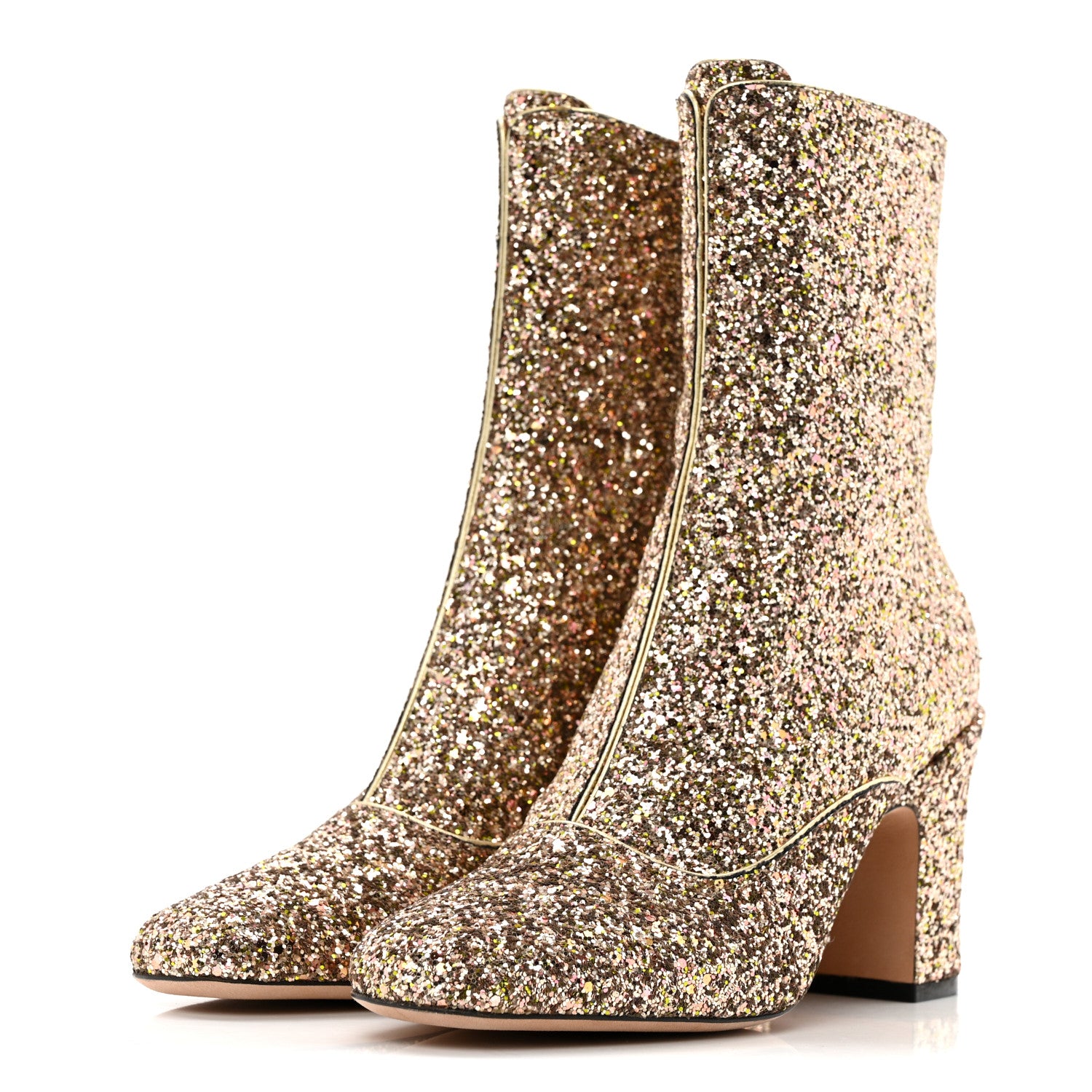 Christian Dior Glitter D-Circus 80mm Short Boots 37 Gold 1836383