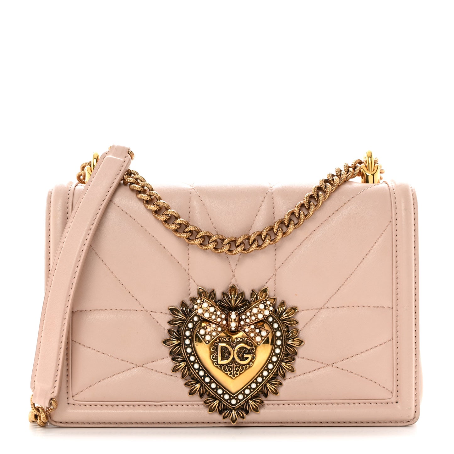 Calfskin Medium Devotion Crossbody Bag Cipria