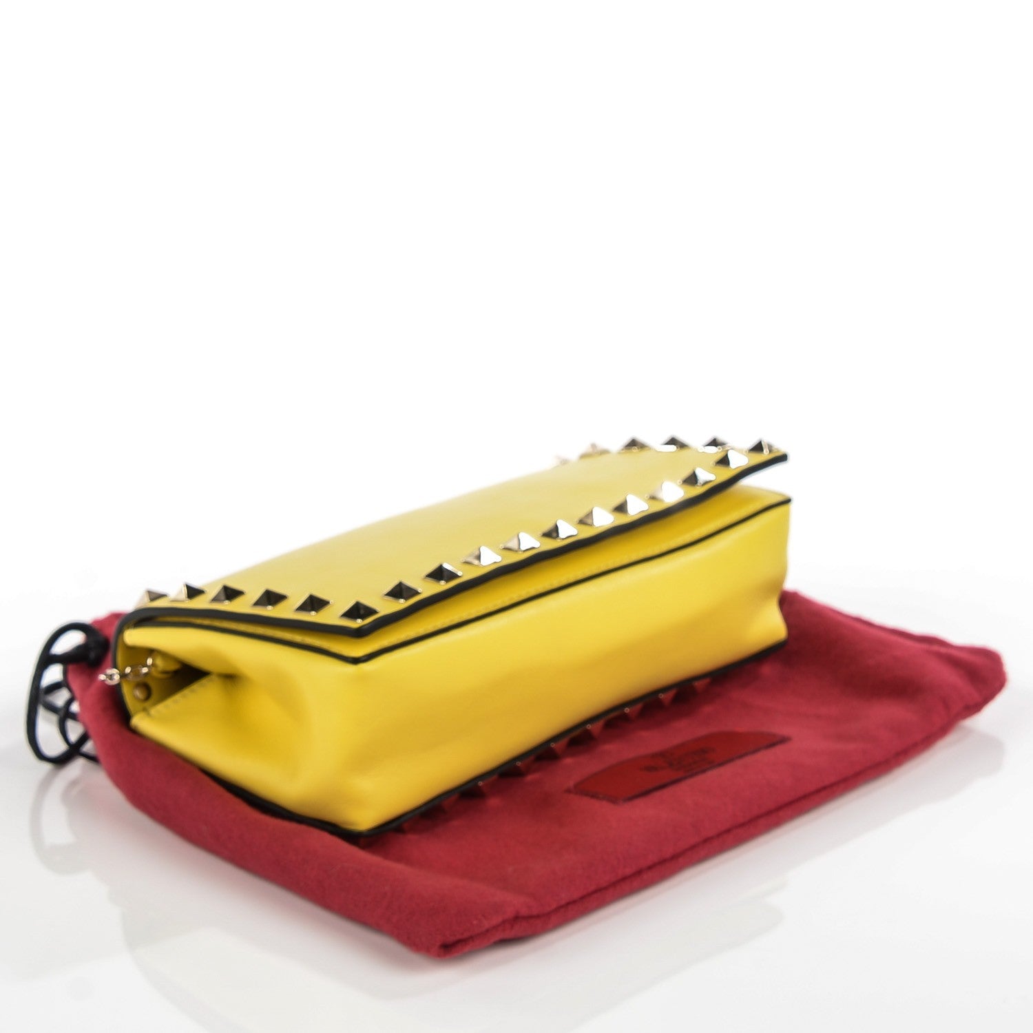 Valentino Garavani Vitello Small Rockstud Chain Flap Crossbody Bag Naples Yellow 4 of 8