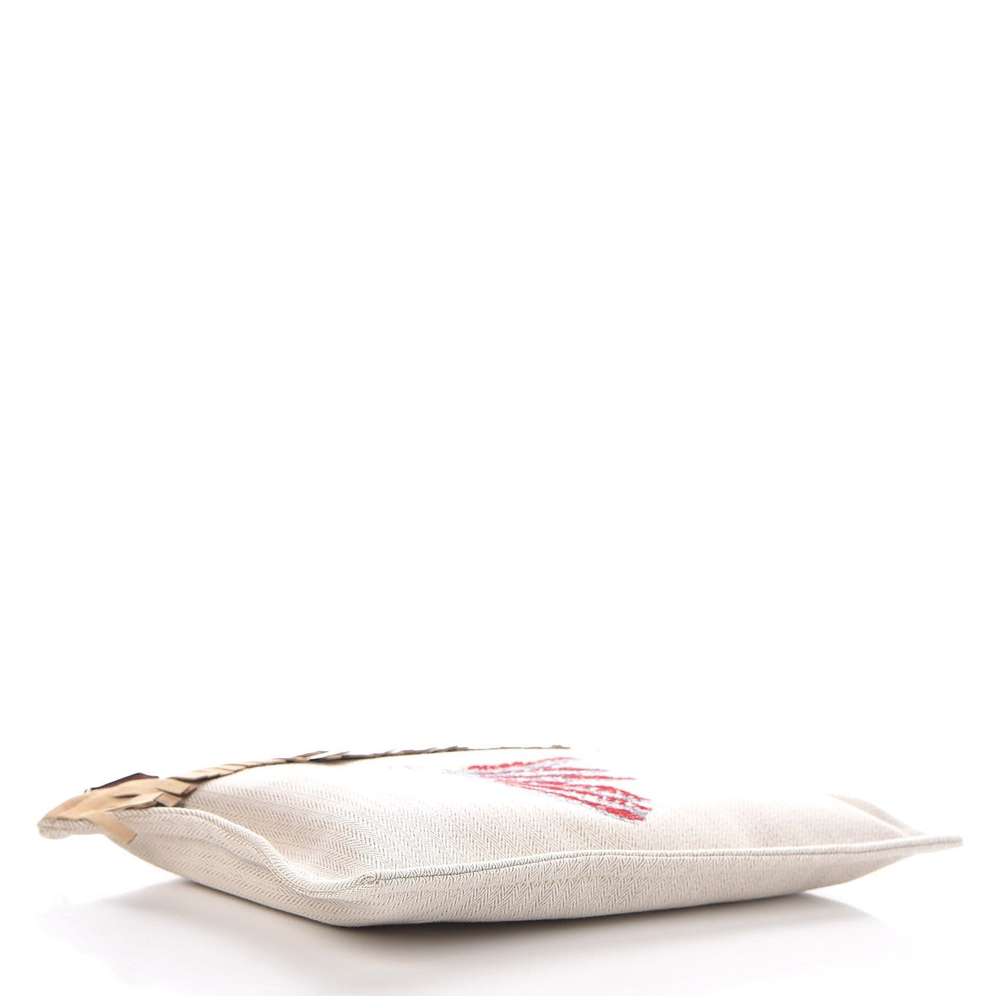 Toile Velvet Lambskin Tipi Print Flat Case Beige Coyote