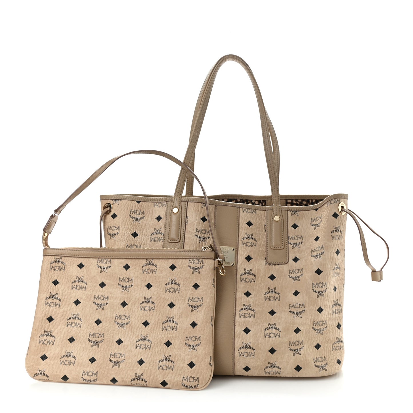 Visetos Medium Liz Reversible Shopper Tote Beige