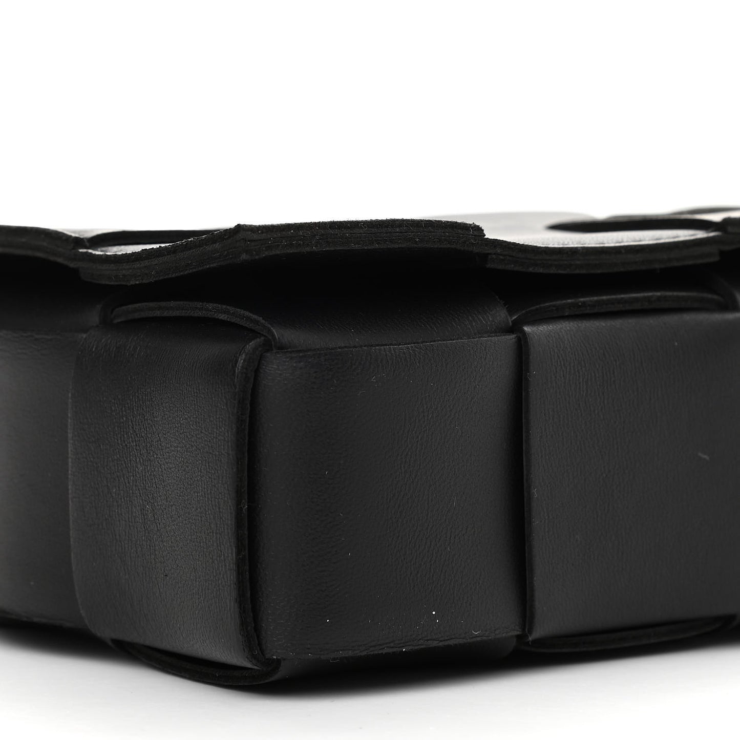 Lambskin Maxi Intrecciato Cassette Crossbody Bag Black